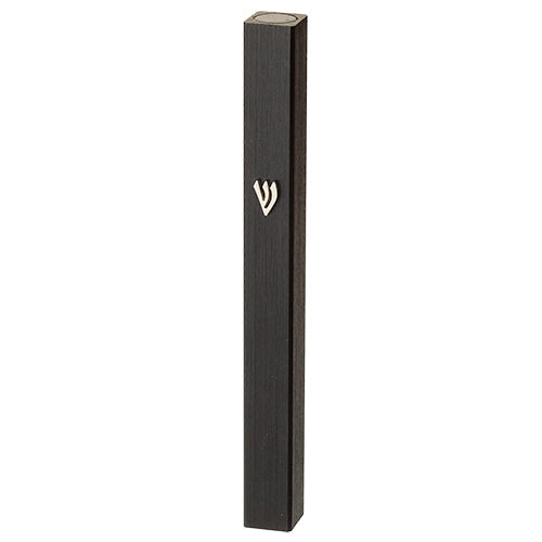Israel Aluminum Mezuzah 10 Cm- Black