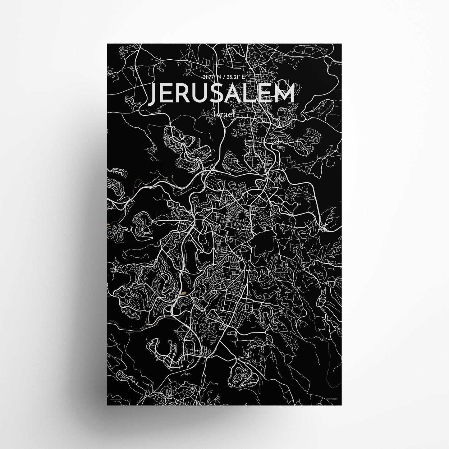 Jerusalem City Map Poster