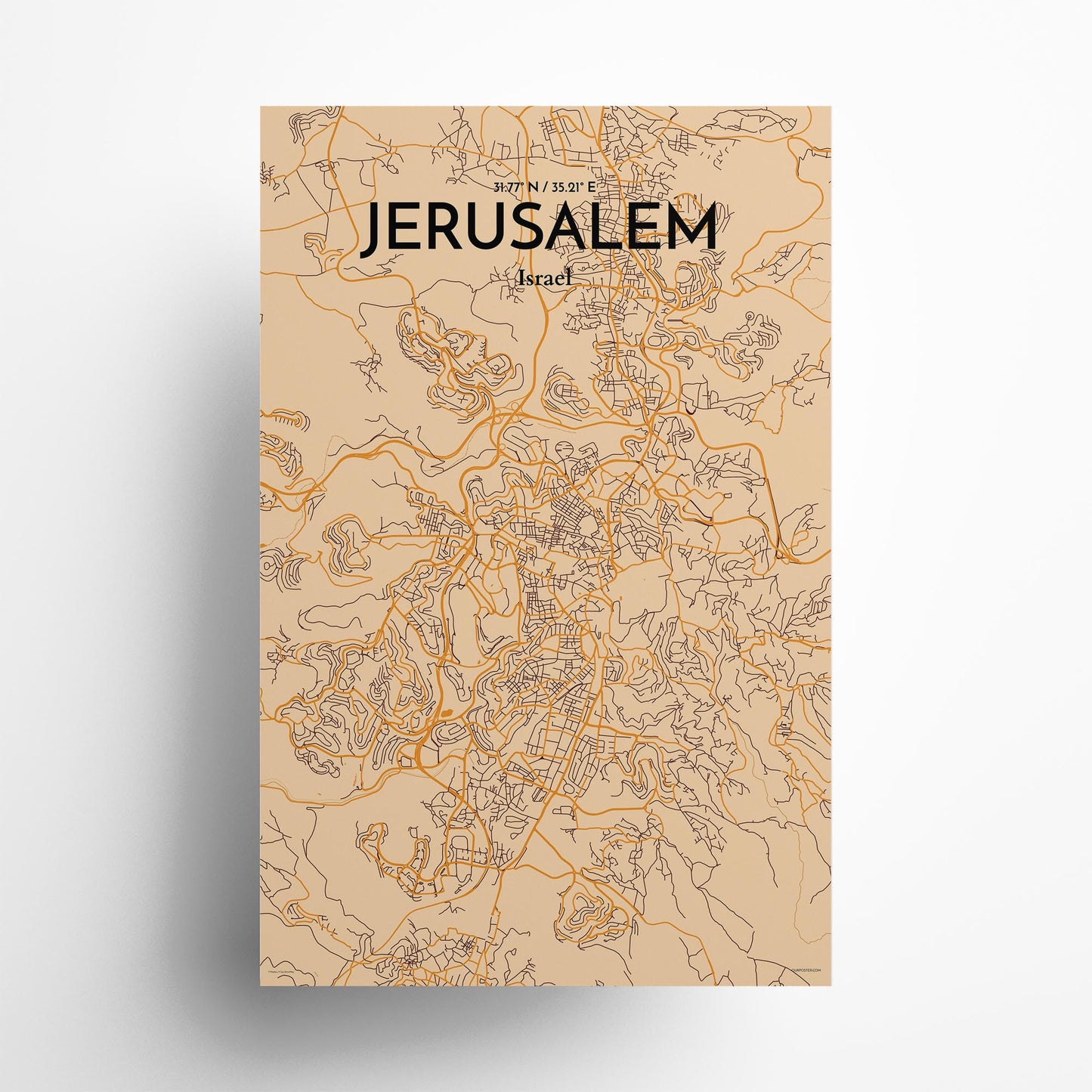 Jerusalem City Map Poster