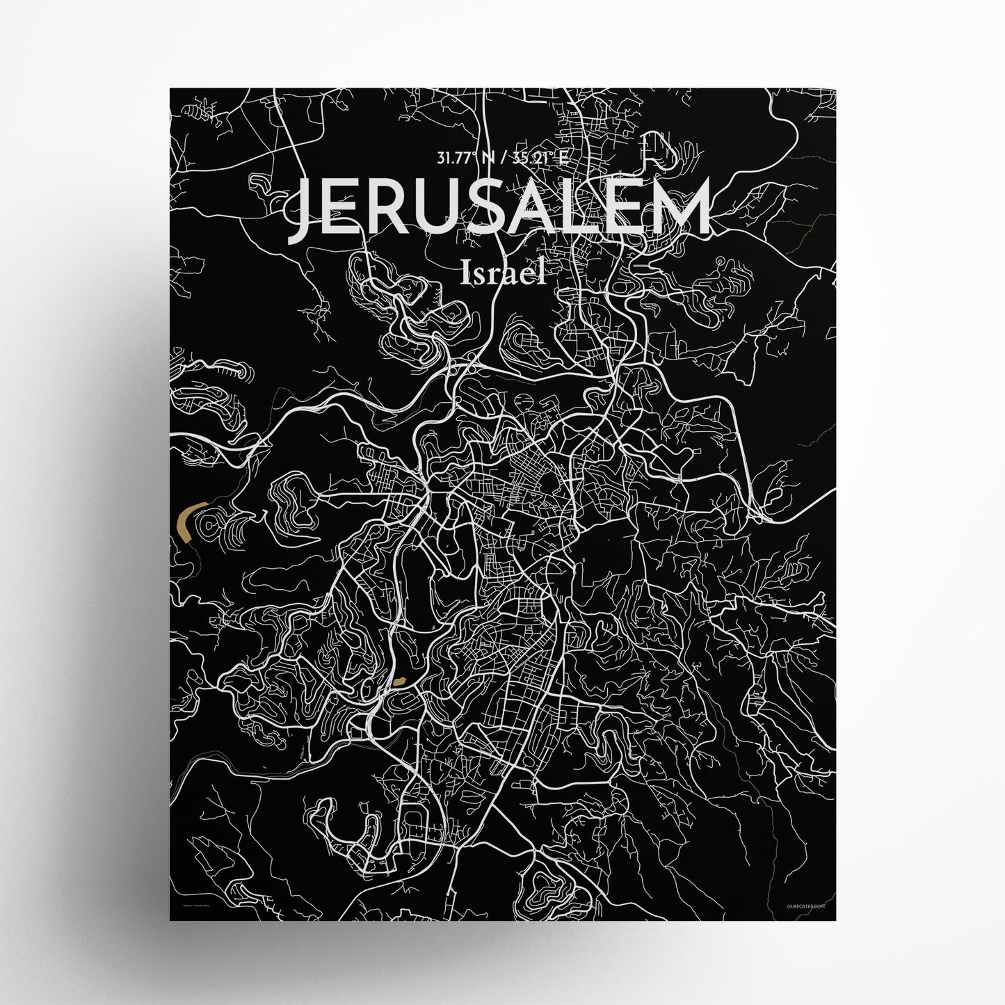Jerusalem City Map Poster