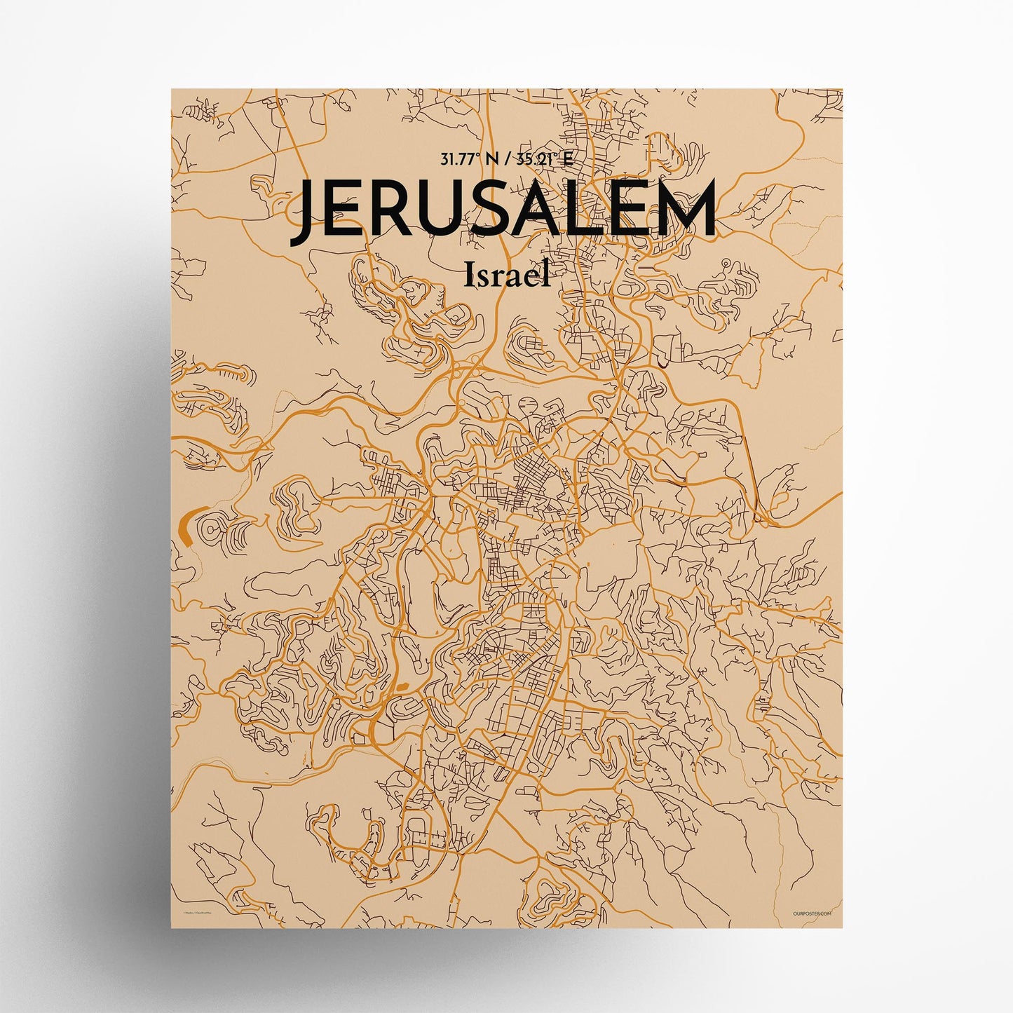 Jerusalem City Map Poster