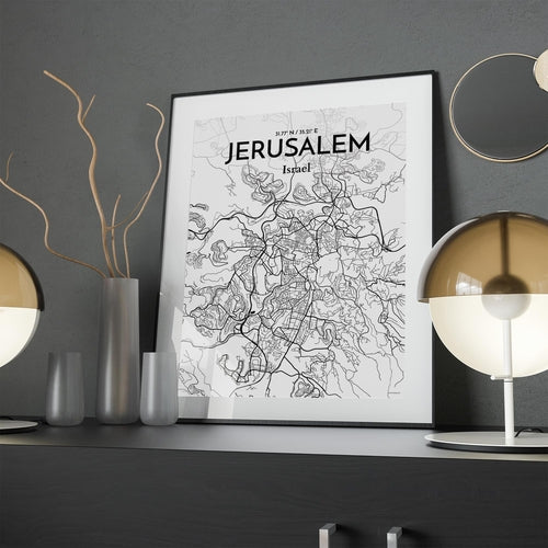 Jerusalem City Map Poster