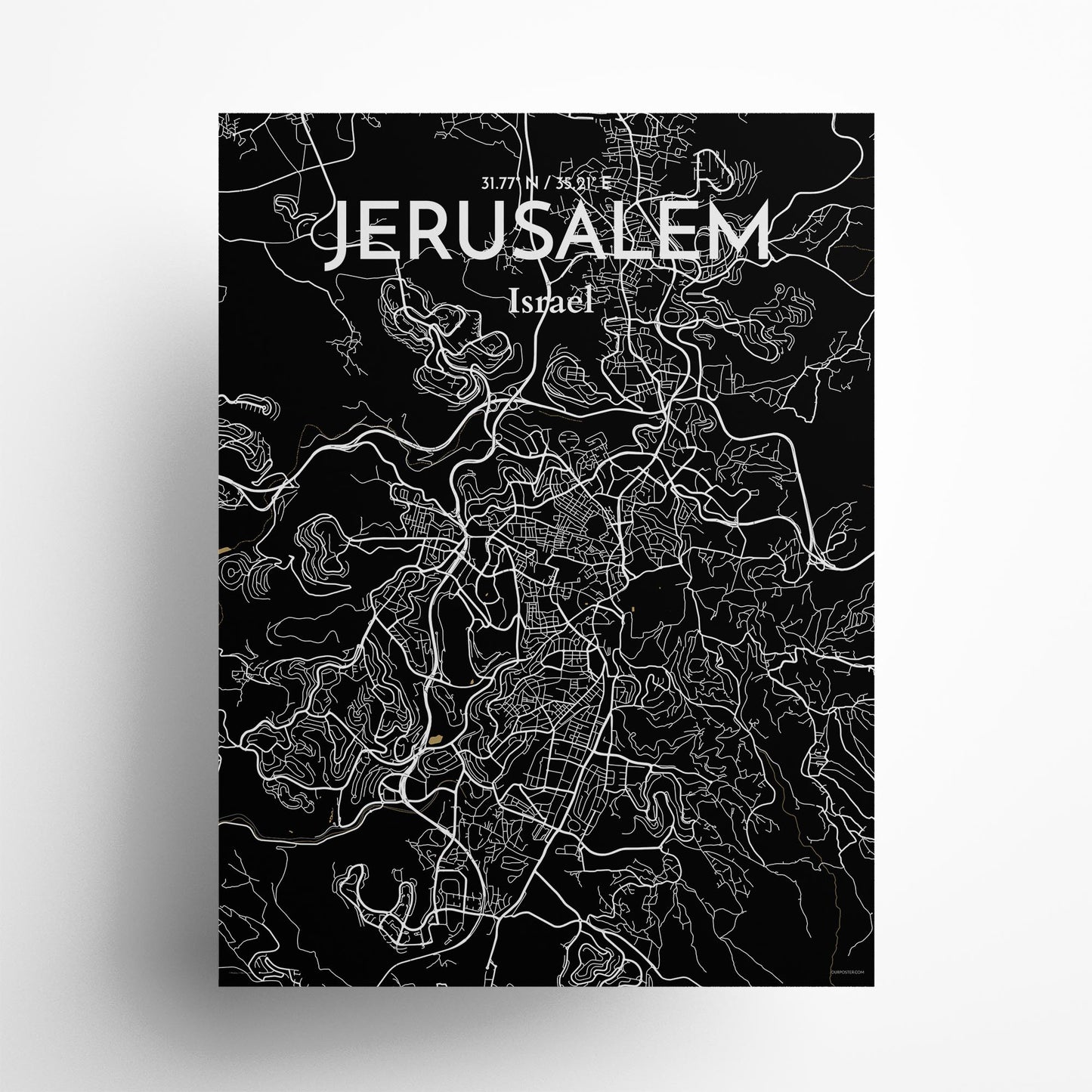 Jerusalem City Map Poster