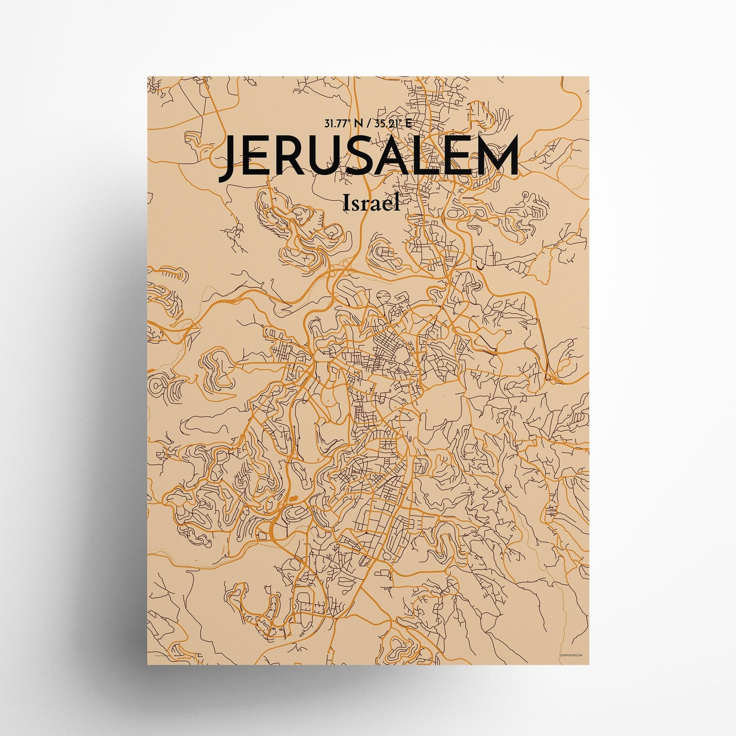 Jerusalem City Map Poster