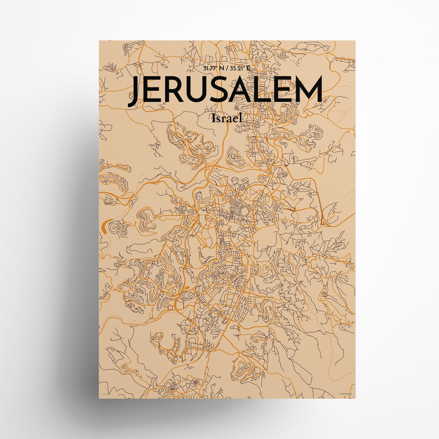 Jerusalem City Map Poster