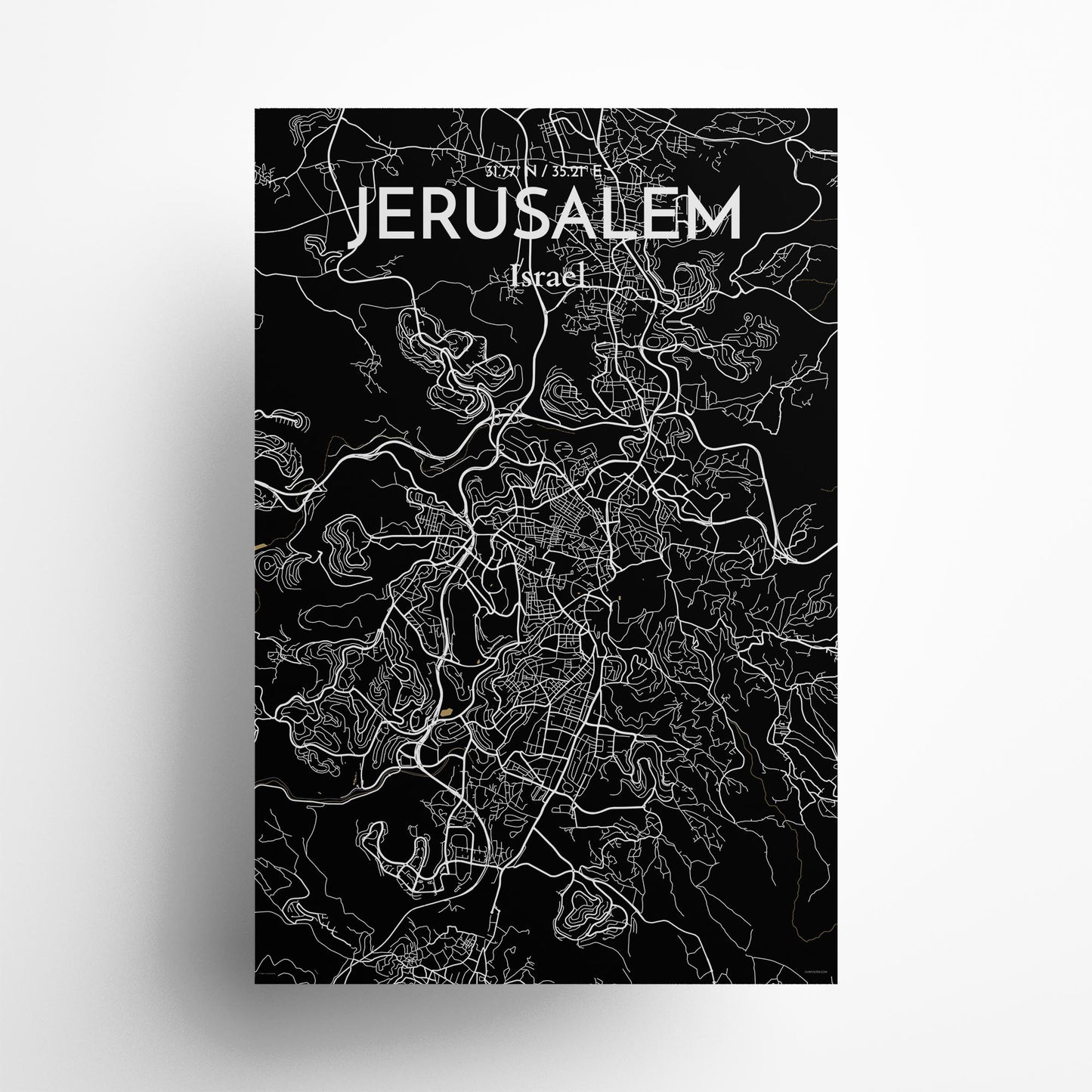 Jerusalem City Map Poster