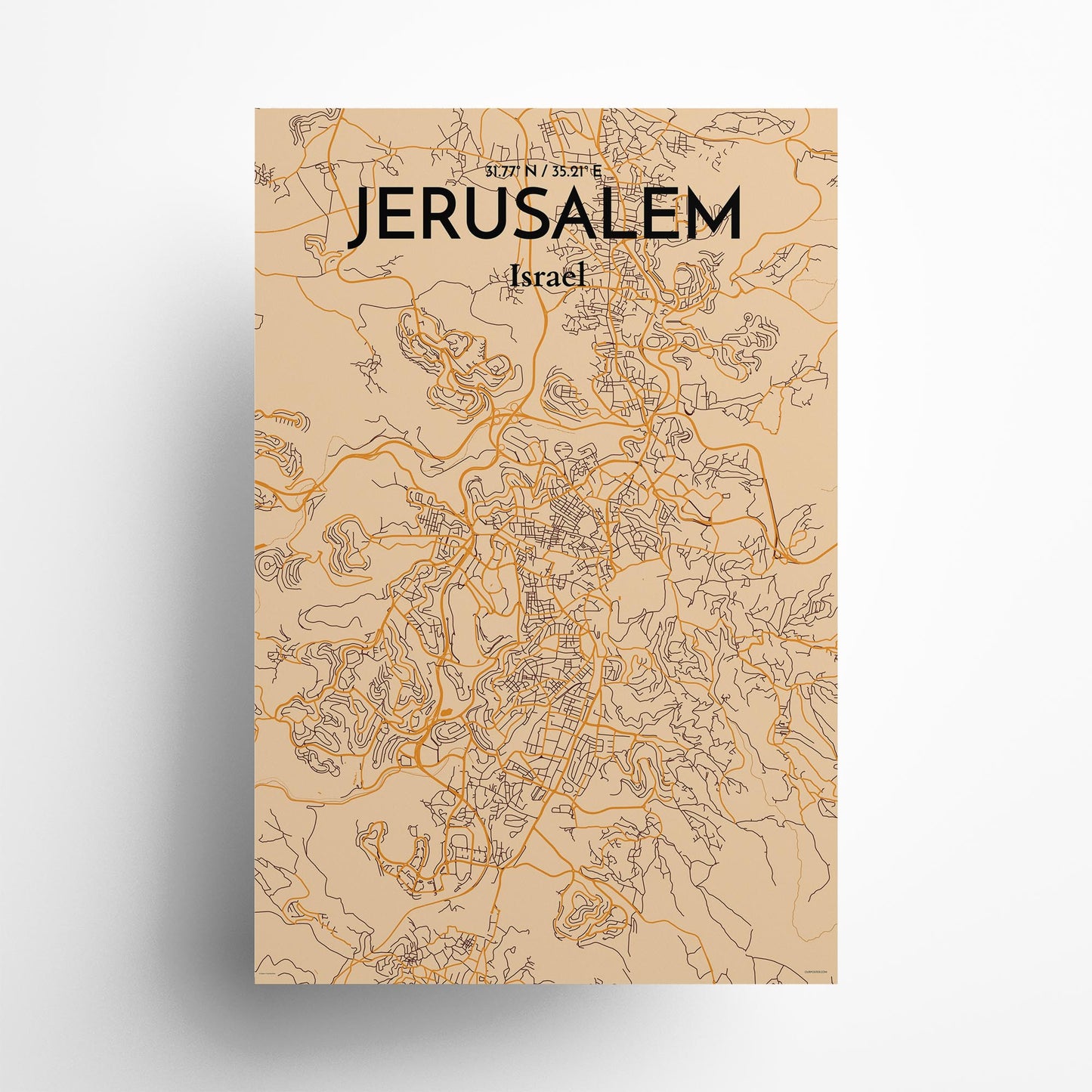 Jerusalem City Map Poster