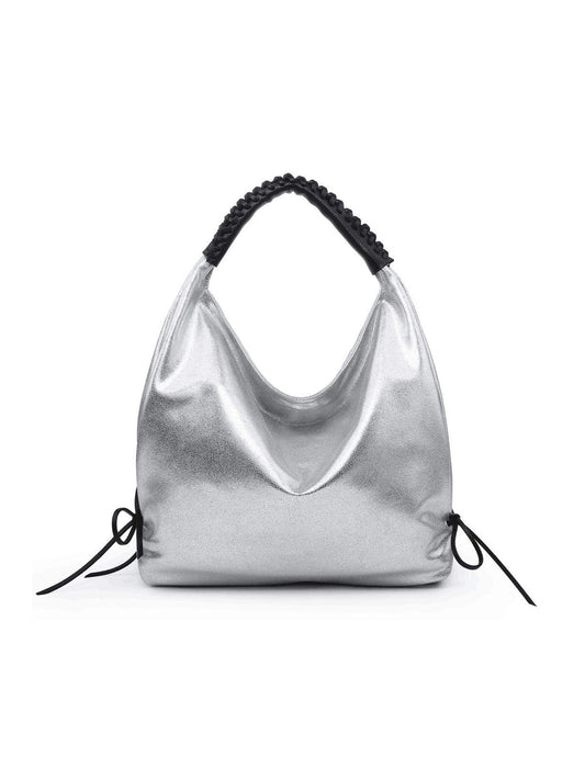 Metallic Silver Women's Hobo Bag