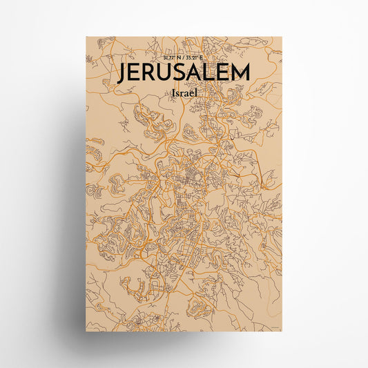 Jerusalem City Map Poster